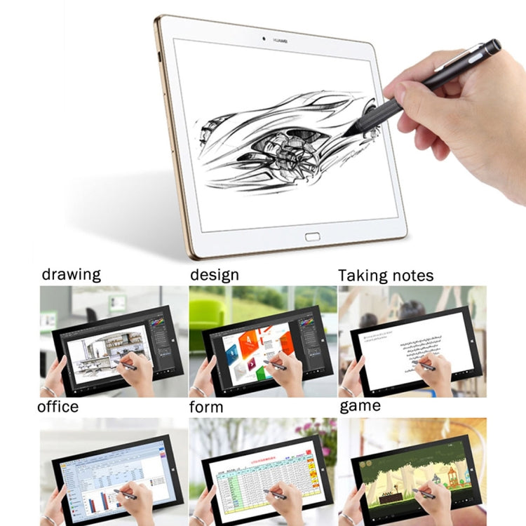 Universal Rechargeable Capacitive Touch Screen Stylus Pen with 2.3mm Superfine Metal Nib, For iPhone, iPad, Samsung, and Other Capacitive Touch Screen Smartphones or Tablet PC(Grey)