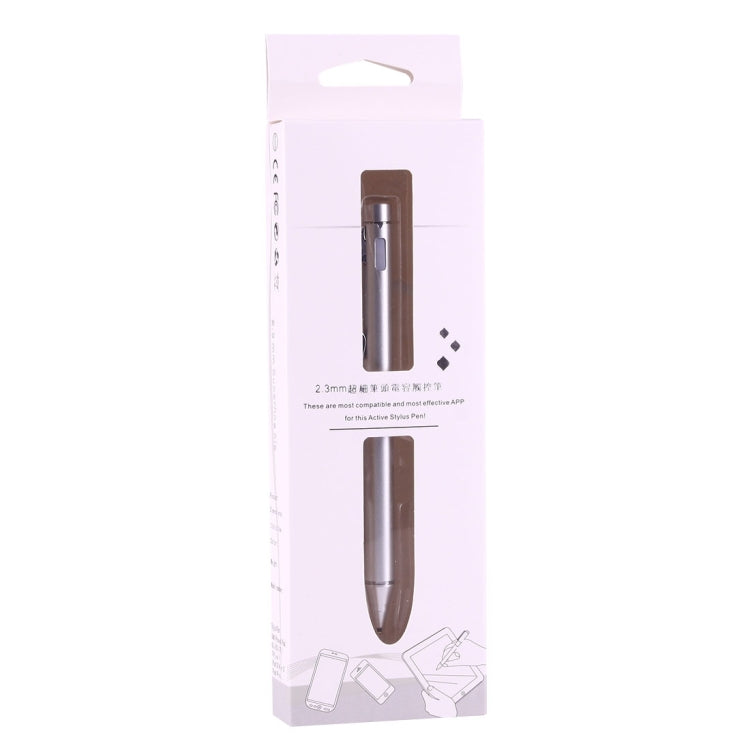 Universal Rechargeable Capacitive Touch Screen Stylus Pen with 2.3mm Superfine Metal Nib, For iPhone, iPad, Samsung, and Other Capacitive Touch Screen Smartphones or Tablet PC(Silver)