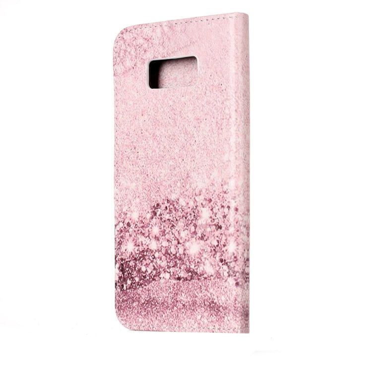 For Galaxy S8 Rose Gold Pattern Horizontal Flip Leather Protective Case with Holder & Card Slots & Wallet