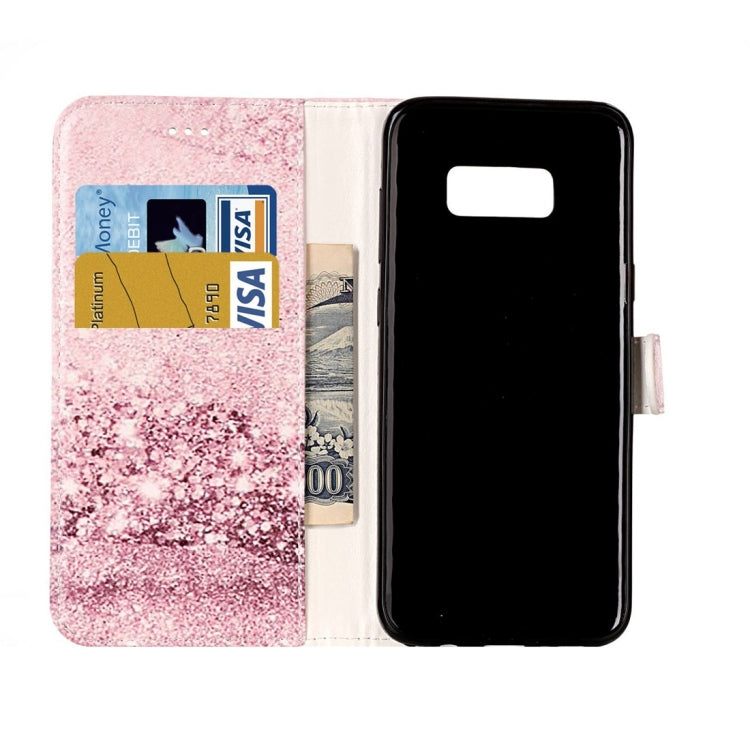 For Galaxy S8 Rose Gold Pattern Horizontal Flip Leather Protective Case with Holder & Card Slots & Wallet
