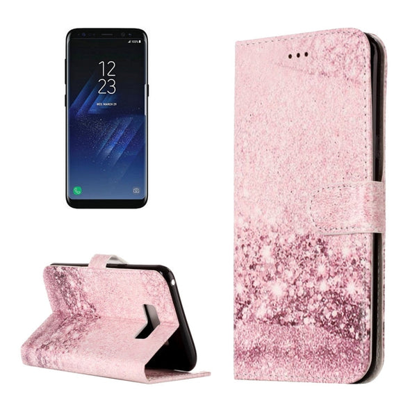 For Galaxy S8 Rose Gold Pattern Horizontal Flip Leather Protective Case with Holder & Card Slots & Wallet