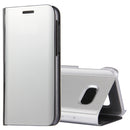 For Galaxy A5 (2017) / A520 Electroplating Mirror Horizontal Flip Leather Case with Holder(Silver)