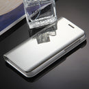 For Galaxy A5 (2017) / A520 Electroplating Mirror Horizontal Flip Leather Case with Holder(Silver)