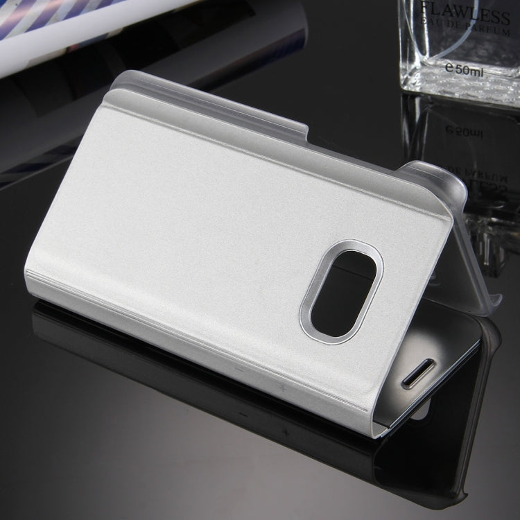 For Galaxy A5 (2017) / A520 Electroplating Mirror Horizontal Flip Leather Case with Holder(Silver)