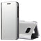 For Galaxy A5 (2017) / A520 Electroplating Mirror Horizontal Flip Leather Case with Holder(Silver)
