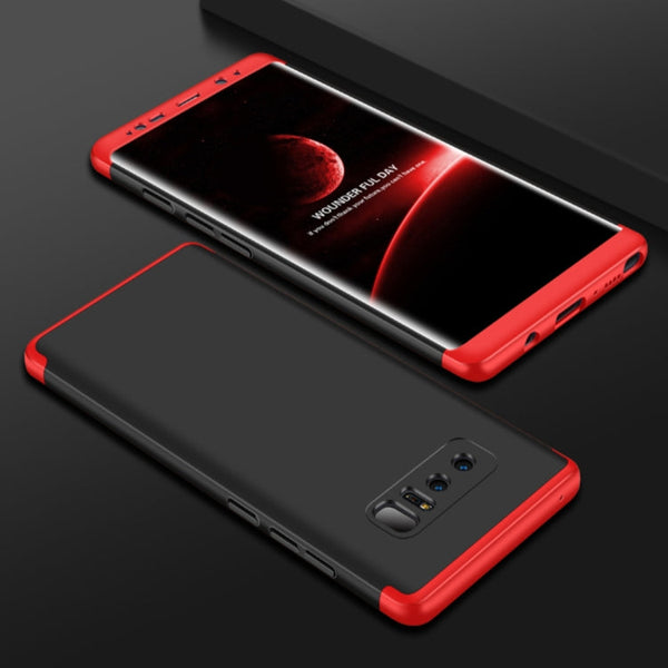 GKK for Galaxy Note 8 PC 360 Degrees Full Coverage Protective Case Back Cover ï¼ˆBlack + Redï¼‰