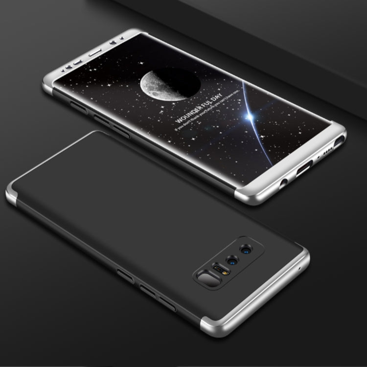 GKK for Galaxy Note 8 PC 360 Degrees Full Coverage Protective Case Back Coverï¼ˆBlack + Silverï¼‰