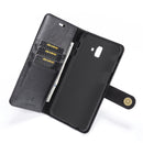 DG.MING Crazy Horse Texture Flip Detachable Magnetic Leather Case for Galaxy J6 Plus, with Holder & Card Slots & Wallet (Black)