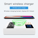 YC-CDA10W 10W Multi Port USB Intelligent Digital Display Fast Charging Wireless Charger, UK Plug