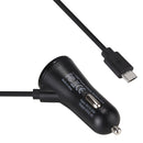 3.1A Dual Ports Android Wired Smart Car Charger, For Galaxy, Sony, Lenovo, HTC, Huawei, and other Smartphones (Black)