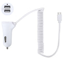 3.1A Dual Ports Android Wired Smart Car Charger, For Galaxy, Sony, Lenovo, HTC, Huawei, and other Smartphones (White)