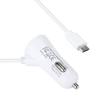3.1A Dual Ports Android Wired Smart Car Charger, For Galaxy, Sony, Lenovo, HTC, Huawei, and other Smartphones (White)