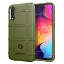 Shockproof Rugged Shield Full Coverage Protective Silicone Case for Galaxy A50(Army Green)