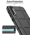 Shockproof Rugged Shield Full Coverage Protective Silicone Case for Galaxy A50(Army Green)