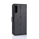 Litchi Texture Horizontal Flip Leather Case for Galaxy A50, with Wallet & Holder & Card Slots (Black)