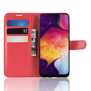 Litchi Texture Horizontal Flip Leather Case for Galaxy A50, with Wallet & Holder & Card Slots (Red)