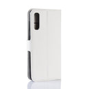 Litchi Texture Horizontal Flip Leather Case for Galaxy A50, with Wallet & Holder & Card Slots (White)