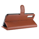 Litchi Texture Horizontal Flip Leather Case for Galaxy A50, with Wallet & Holder & Card Slots (Brown)