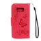 For Galaxy S8 Butterflies Embossing Horizontal Flip Leather Case with Holder & Card Slots & Wallet & Lanyard(Red)