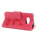 For Galaxy S8 Butterflies Embossing Horizontal Flip Leather Case with Holder & Card Slots & Wallet & Lanyard(Red)