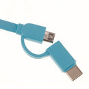 1m 2A Two in One Retractable Micro USB to Type-C Data Sync Charging Cable, For Galaxy, Huawei, Xiaomi, LG, HTC and Other Smart Phones, Rechargeable Devices(Blue)