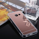 For Galaxy J5 Prime Acrylic + TPU Electroplating Mirror Protective Back Cover Case (Rose Gold)