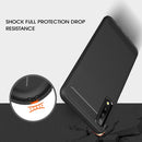 For Galaxy A7 (2018) / A750 Brushed Carbon Fiber Texture TPU Shockproof Anti-slip Soft Protective Back Cover Case(Navy Blue)