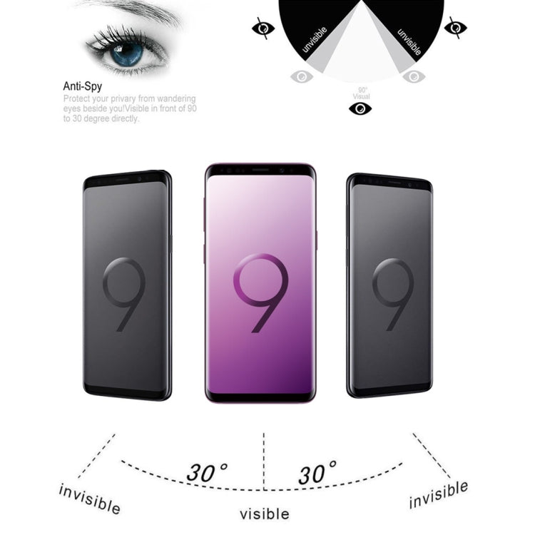 For Galaxy S9+ 0.3mm 9H Surface Hardness 3D Privacy Anti-glare Tempered Glass Protective Film (Black)