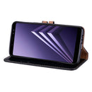 For Galaxy A8 (2018) Business Style Oil Wax Texture Horizontal Flip Leather Case with Holder & Card Slots & Wallet(Black)