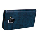 For Galaxy A8 (2018) Business Style Oil Wax Texture Horizontal Flip Leather Case with Holder & Card Slots & Wallet(Blue)