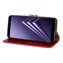For Galaxy A8 (2018) Business Style Oil Wax Texture Horizontal Flip Leather Case with Holder & Card Slots & Wallet(Red)
