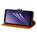 For Galaxy A8 (2018) Business Style Oil Wax Texture Horizontal Flip Leather Case with Holder & Card Slots & Wallet(Brown)