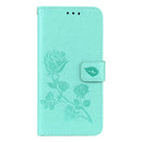 For Galaxy S9 Rose Embossed Horizontal Flip Environmental PU Leather Case with Holder & Card Slots & Wallet(Green)