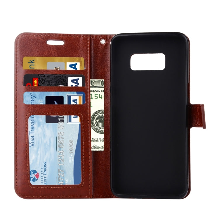 For Galaxy S8 Retro Crazy Horse Texture Horizontal Flip Leather Case with Holder & Card Slots & Wallet & Photo Frame & Lanyard(Brown)