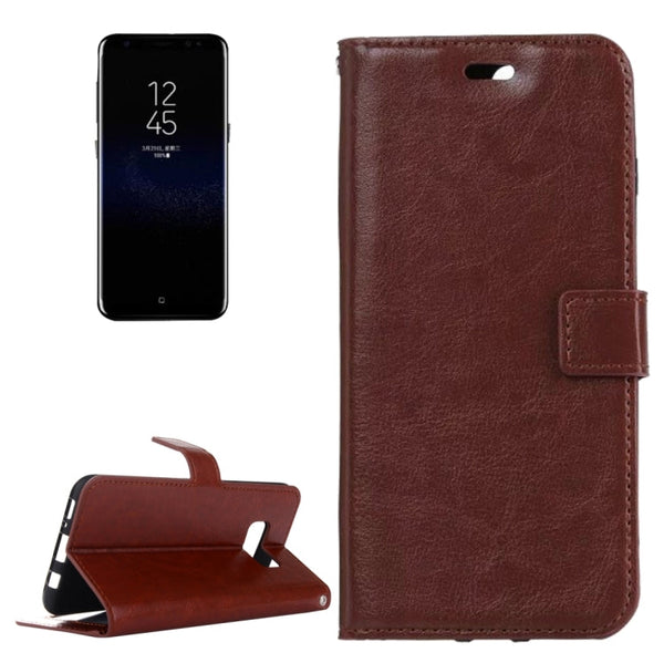For Galaxy S8 Retro Crazy Horse Texture Horizontal Flip Leather Case with Holder & Card Slots & Wallet & Photo Frame & Lanyard(Brown)