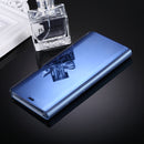 For Galaxy Note 8 Electroplating Mirror Horizontal Flip Leather Case with Sleep / Wake-up & Holder Function(Blue)