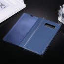 For Galaxy Note 8 Electroplating Mirror Horizontal Flip Leather Case with Sleep / Wake-up & Holder Function(Blue)