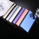 For Galaxy Note 8 Electroplating Mirror Horizontal Flip Leather Case with Sleep / Wake-up & Holder Function(Blue)