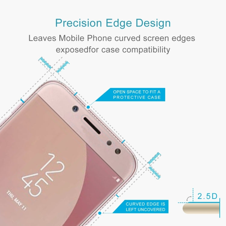 2 PCS 0.26mm 9H 2.5D Arc Edge Tempered Glass Film for Galaxy J7 Pro / J730