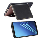 Leaf Style Magnetic Leather Case for Galaxy A8 (2018), with Holder & Card Slots & Wallet & Photo Frame (Black)