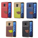Leaf Style Magnetic Leather Case for Galaxy A8 (2018), with Holder & Card Slots & Wallet & Photo Frame (Black)
