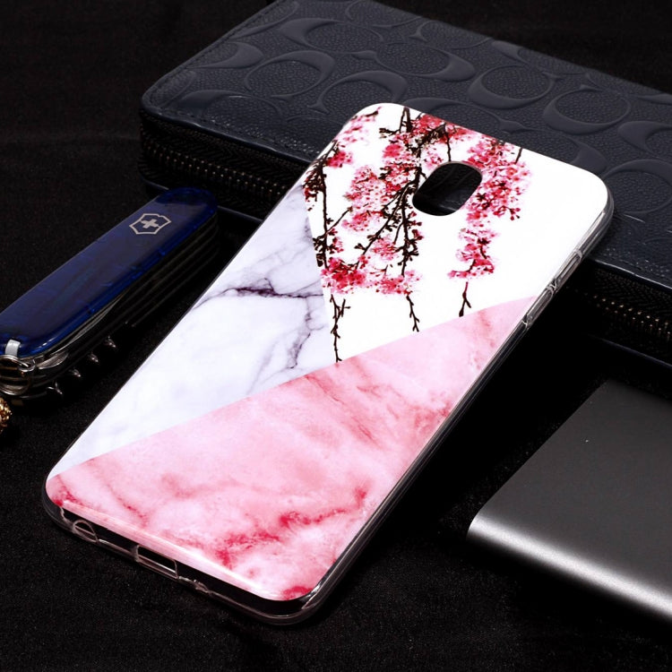 Marble Pattern Soft TPU Case For Galaxy J8 (2018)(Plum Blossom)