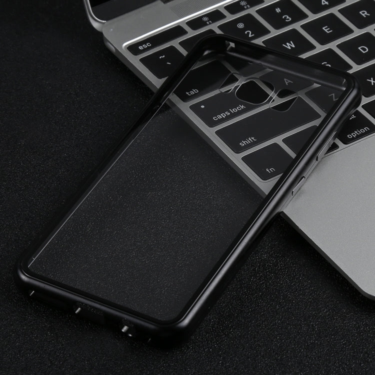 Magnetic Metal Frame Tempered Glass Case for Galaxy S8(Black)