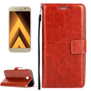 For Galaxy A3 (2017) / A320 Crazy Horse Texture Horizontal Flip PU Leather Case with Holder & Card Slots & Wallet & Photo Frame & Lanyard & Magnetic Buckle (Brown)