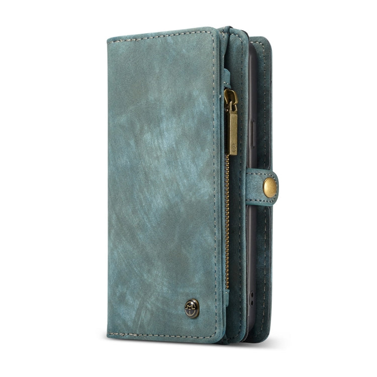 CaseMe for Galaxy S9+ Detachable Multifunctional Horizontal Flip Leather Case with Card Slot & Holder & Zipper Wallet & Photo Frame(Blue)