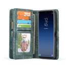 CaseMe for Galaxy S9+ Detachable Multifunctional Horizontal Flip Leather Case with Card Slot & Holder & Zipper Wallet & Photo Frame(Blue)