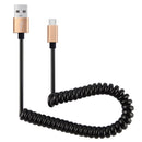 30cm to 100cm High Speed Spring Style Micro USB to USB 2.0 Flexible Elastic Spring Coiled Cable USB Data Sync Cable , For Galaxy, Huawei, Xiaomi, LG, HTC, Sony and Other Smart Phones(Gold)