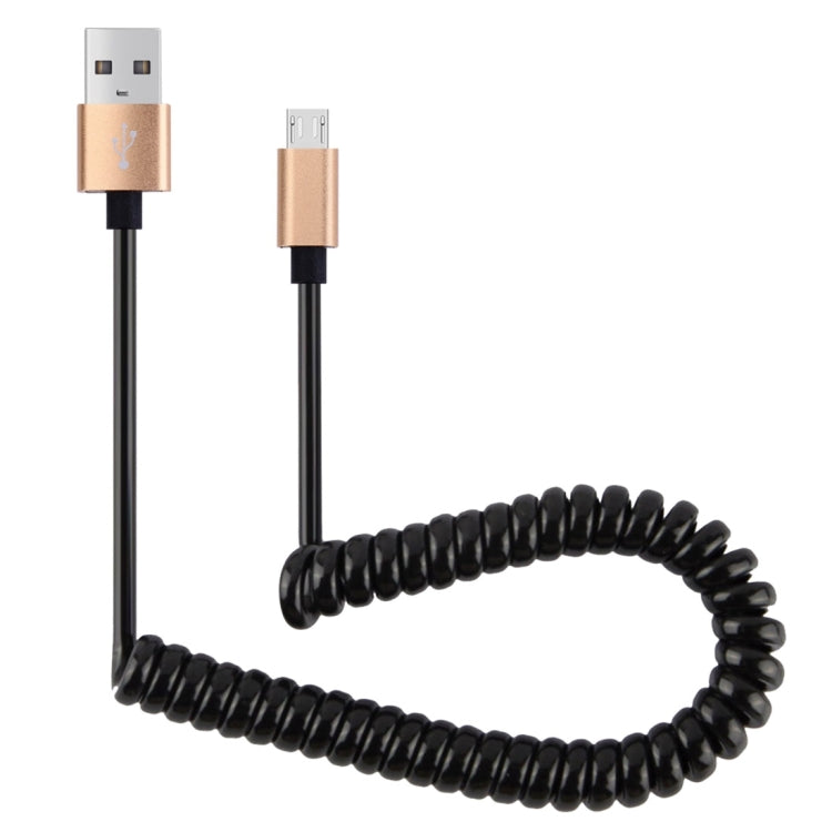 30cm to 100cm High Speed Spring Style Micro USB to USB 2.0 Flexible Elastic Spring Coiled Cable USB Data Sync Cable , For Galaxy, Huawei, Xiaomi, LG, HTC, Sony and Other Smart Phones(Gold)