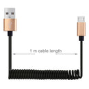 30cm to 100cm High Speed Spring Style Micro USB to USB 2.0 Flexible Elastic Spring Coiled Cable USB Data Sync Cable , For Galaxy, Huawei, Xiaomi, LG, HTC, Sony and Other Smart Phones(Gold)