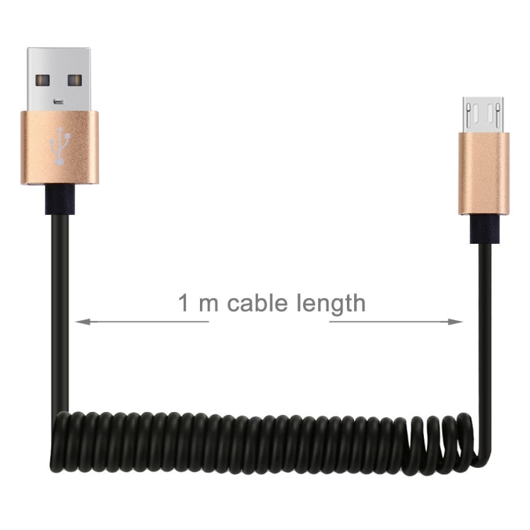 30cm to 100cm High Speed Spring Style Micro USB to USB 2.0 Flexible Elastic Spring Coiled Cable USB Data Sync Cable , For Galaxy, Huawei, Xiaomi, LG, HTC, Sony and Other Smart Phones(Gold)